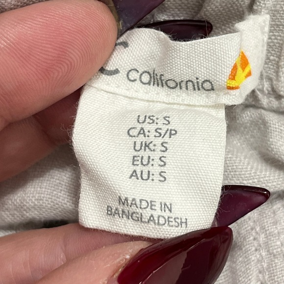 C&C California Linen Drawstring Waist Front Pocket Boyfriend Shorts S Womens - Picture 4 of 10